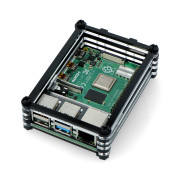 Obudowa Raspberry Pi Model 4B - czarno-przezroczysta - LT-4B10