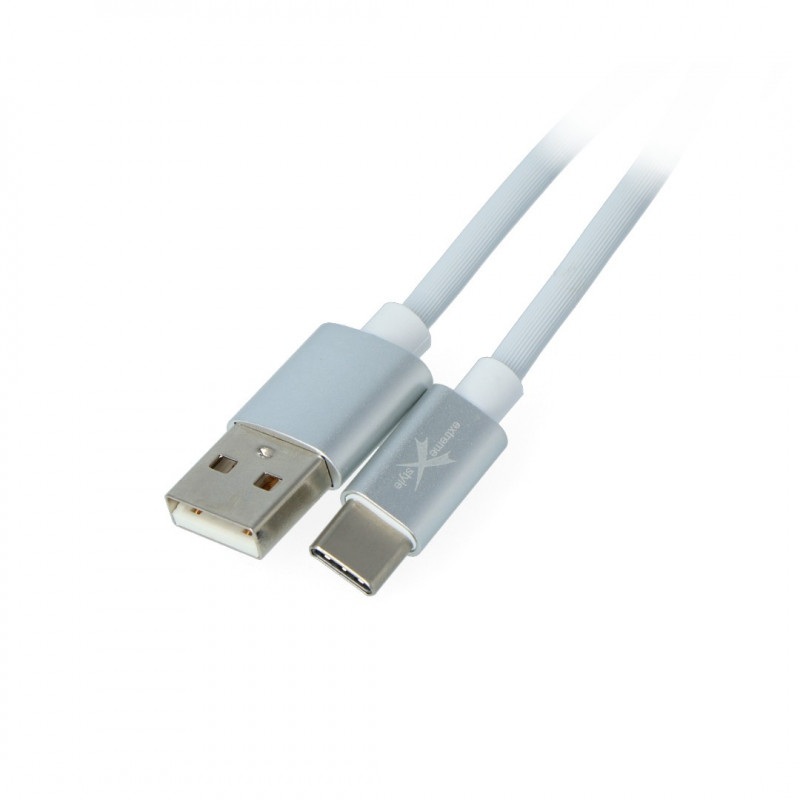 Przewód eXtreme USB 2.0 Typ-C silikonowy biały - 1m
