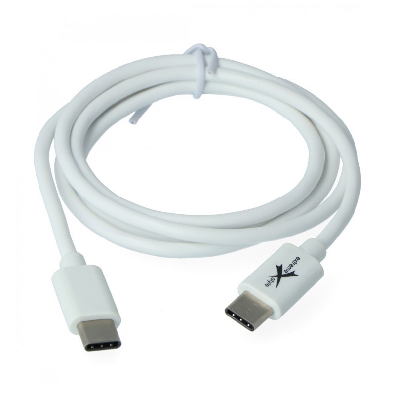 Przewód Extreme USB Typ-C - Typ-C biały - 1m