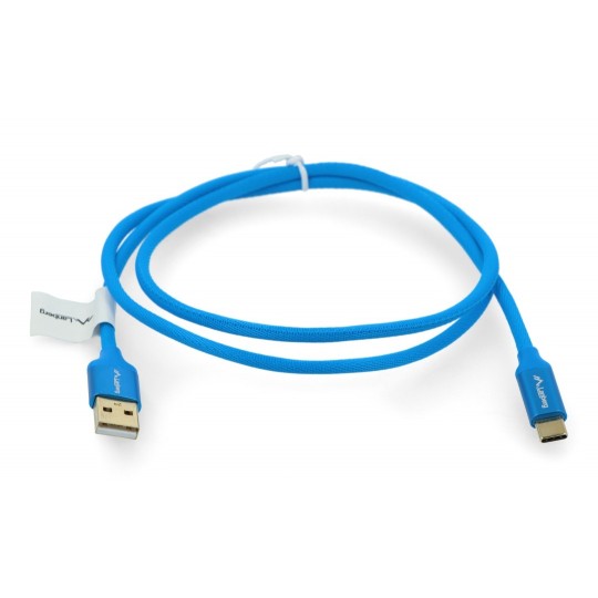 Кабель Lanberg USB A 2.0 - USB C синий для быстрой зарядки 3.0 - 1 м