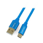Przewód Lanberg USB Typ A - C 2.0 niebieski premium QC 3.0 - 0,5m