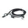 Przewód Lanberg 3w1 USB typ A - microUSB + lightning + USB typ C 2.0 czarny PCV - 1,8m - zdjęcie 3