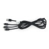 Przewód Lanberg Combo  3w1 USB typ A - microUSB + lightning + USB typ C 2.0 czarny, oplot materiałowy - 1,8m - zdjęcie 3