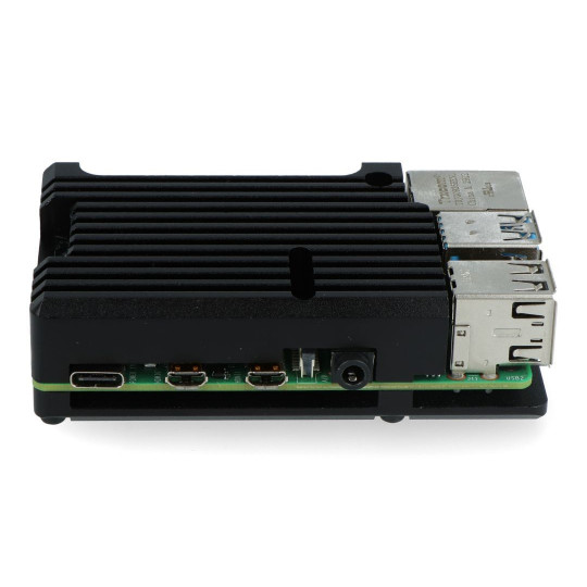 Корпус justPi для Raspberry Pi 4B - алюмінієвий - чорний - LT-4B03