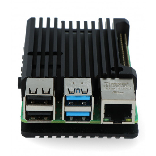 Корпус justPi для Raspberry Pi 4B - алюмінієвий - чорний - LT-4B03