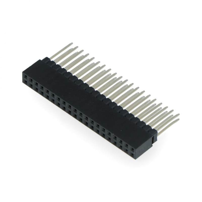 Gniazdo żeńskie 2x20 raster 2,54mm dla Raspberry Pi 3/2/B+ - długie piny 12mm