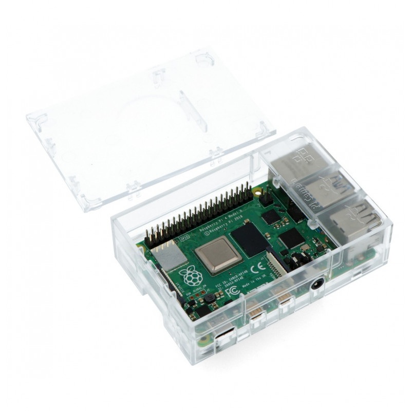 Obudowa do Raspberry Pi model 4B - Multicomp Pro - przeźroczysta