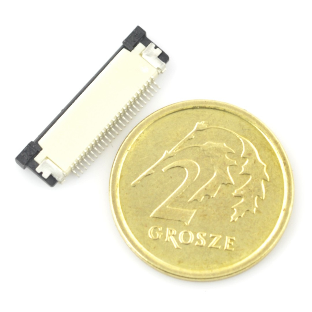 Złącze żeńskie ZIF, FFC/FPC, poziome 24 pin, raster 0,5 mm, górny kontakt