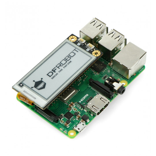 Електронний папір E-Ink V3.0 2.13'' 250x122px - оверлей для Raspberry Pi - SPI - DFRobot DFR0591