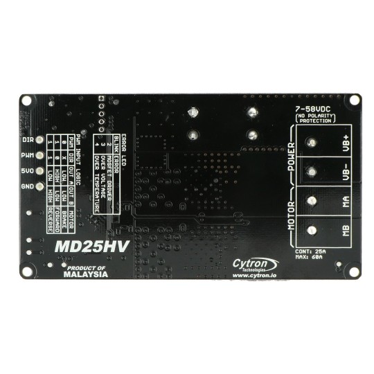 Cytron MD25HV - одноканальний контролер двигуна постійного струму - 7V-58V/25A