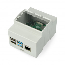 Obudowa Raspberry Pi model 4B na szynę DIN - ABS - szara- LT-4A03