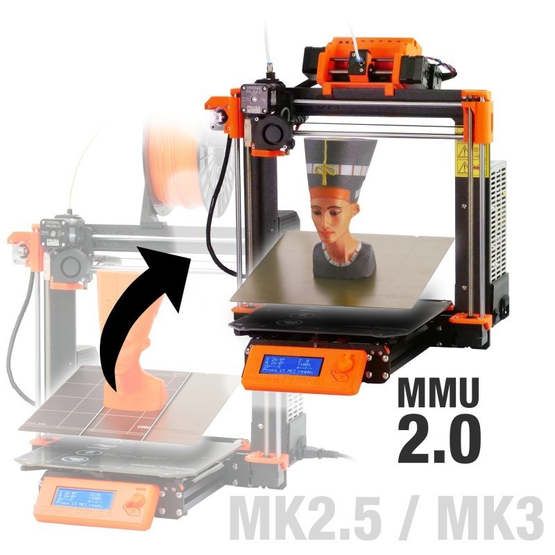 Original Prusa i3 MK2.5S/MK3S Multi Material 2S upgrade kit (MMU2S) - color: Orange printed parts