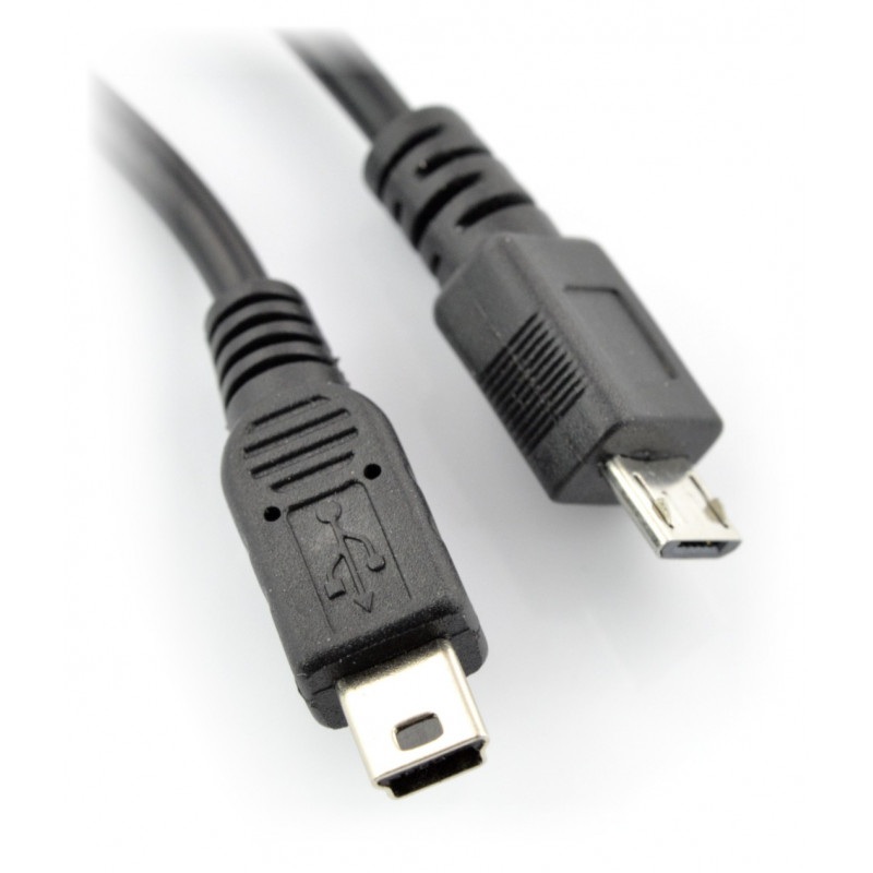 Adapter USB 2w1 miniUSB, microUSB - 20cm