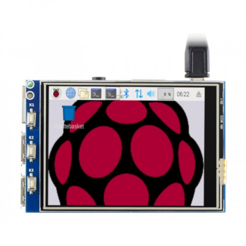 Ekran dotykowy rezystancyjny LCD TFT 3,2'' (C) 320x240px GPIO dla Raspberry Pi 4B/3B+/3B/Zero