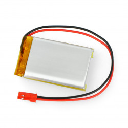Akumulator Li-Pol Akyga 3,7V 1S 1500mAh konektor+gniazdo 2,54 JST - 2 piny - (50x34x8mm)