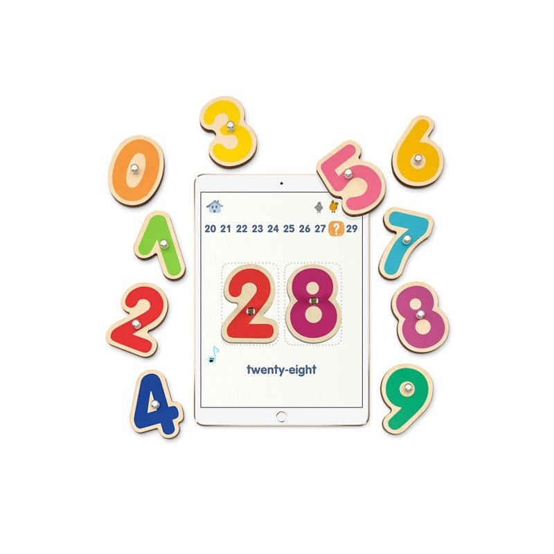 Marbotic Smart Numbers - gra edukacyjna z drewnianymi cyferkami do tabletu