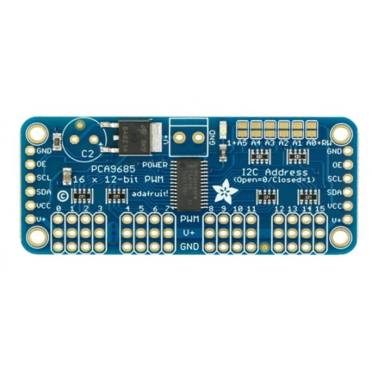 PCA9685 - 16-канальний, 12-бітний ШІМ I2C сервоконтролер - Adafruit 815