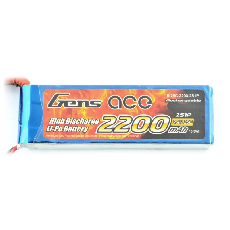 Pakiet LiPol Gens Ace 2200mAh 25C 2S 7.4V