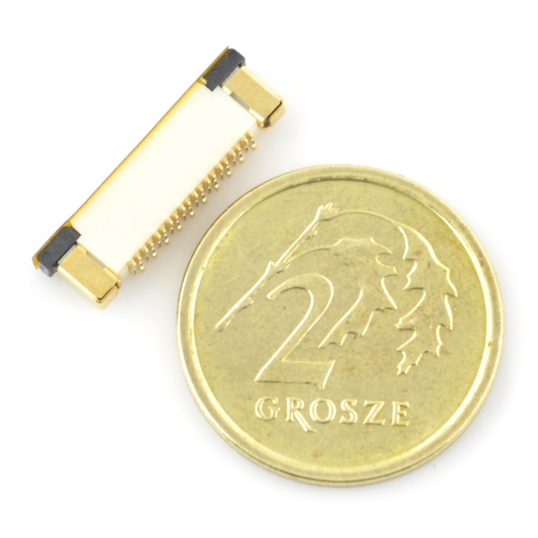 Złącze żeńskie ZIF, FFC/FPC, pionowe 20 pin, raster 0,5 mm