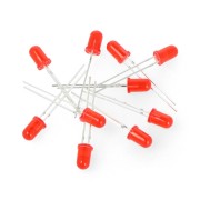 Dioda LED 5mm czerwona migająca - 10szt.