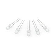 Dioda LED 5 mm biała zimna clear - 5 szt.