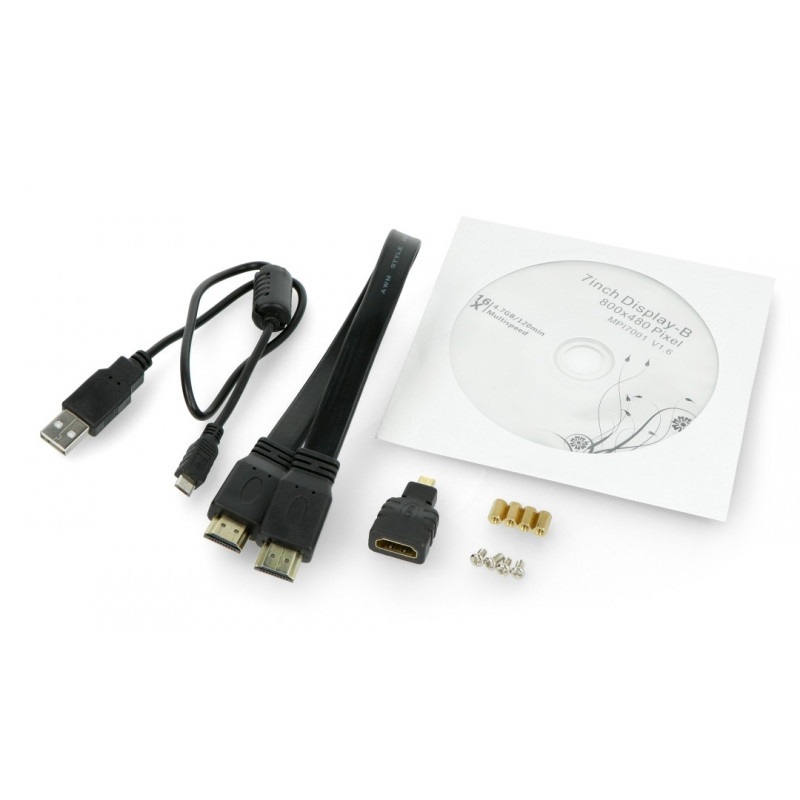 Ekran dotykowy - pojemnościowy LCD TFT 7" 800x480px HDMI + USB dla Raspberry Pi 4B/3B+/3B/2B/Zero