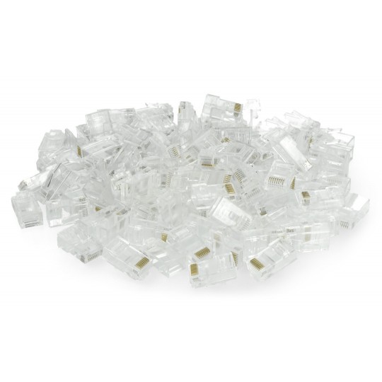 Мережевий штекер Lanberg RJ45 прохідний кат. 6e UTP - 100 шт.