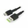 Przewód Green Cell Ray USB 2.0 typ A - USB 2.0 typ C z podświetleniem - 1,2 m czarny z oplotem - zdjęcie 1