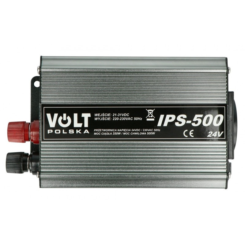 Przetwornica DC/AC step-up 24VDC / 230VAC 350/500W - sinus - Volt IPS-500