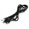 Kabel 3w1 USB - Micro USB USB typu C Lightning M-Life 1m - czarny - zdjęcie 2