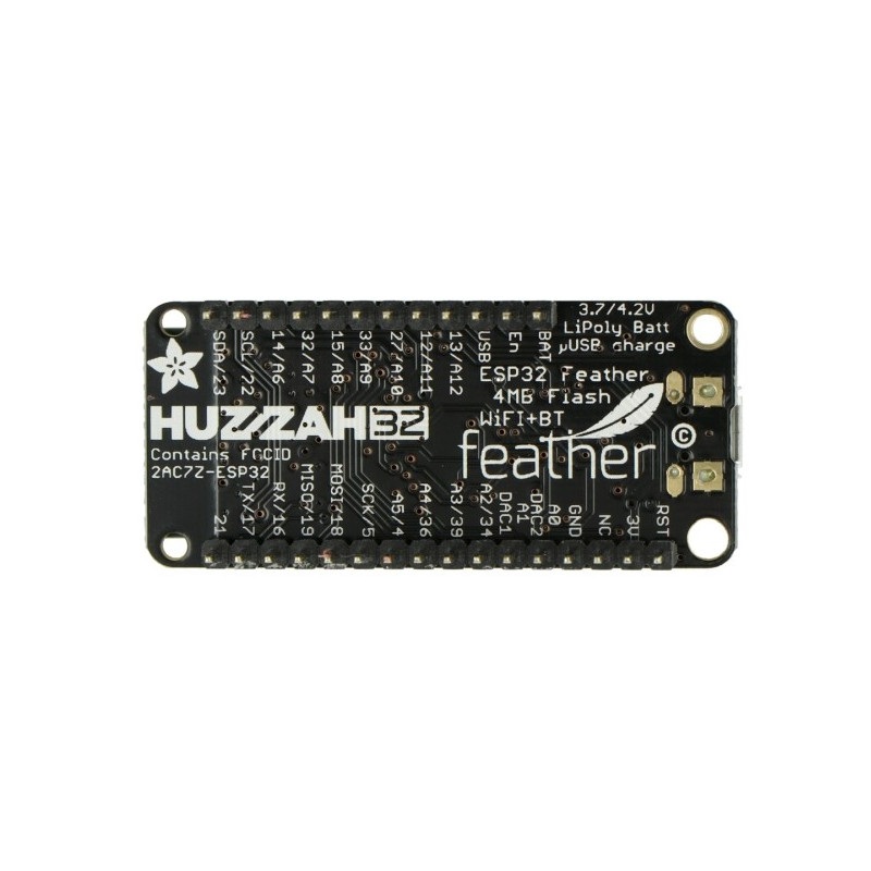 Adafruit Feather Huzzah ESP32 - moduł WiFi, Bluetooth GPIO - wlutowane złącza