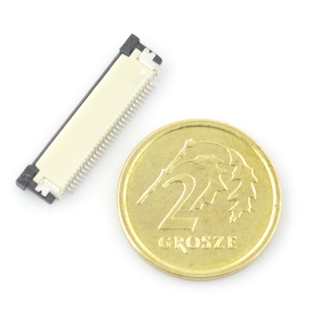 Złącze żeńskie ZIF, FFC/FPC, poziome 30 pin, raster 0,5 mm, górny kontakt