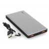 Mobilna bateria PowerBank Goobay 10.0 59821 Quick Charge 3.0 10000mAh - szaro - czarna - zdjęcie 2