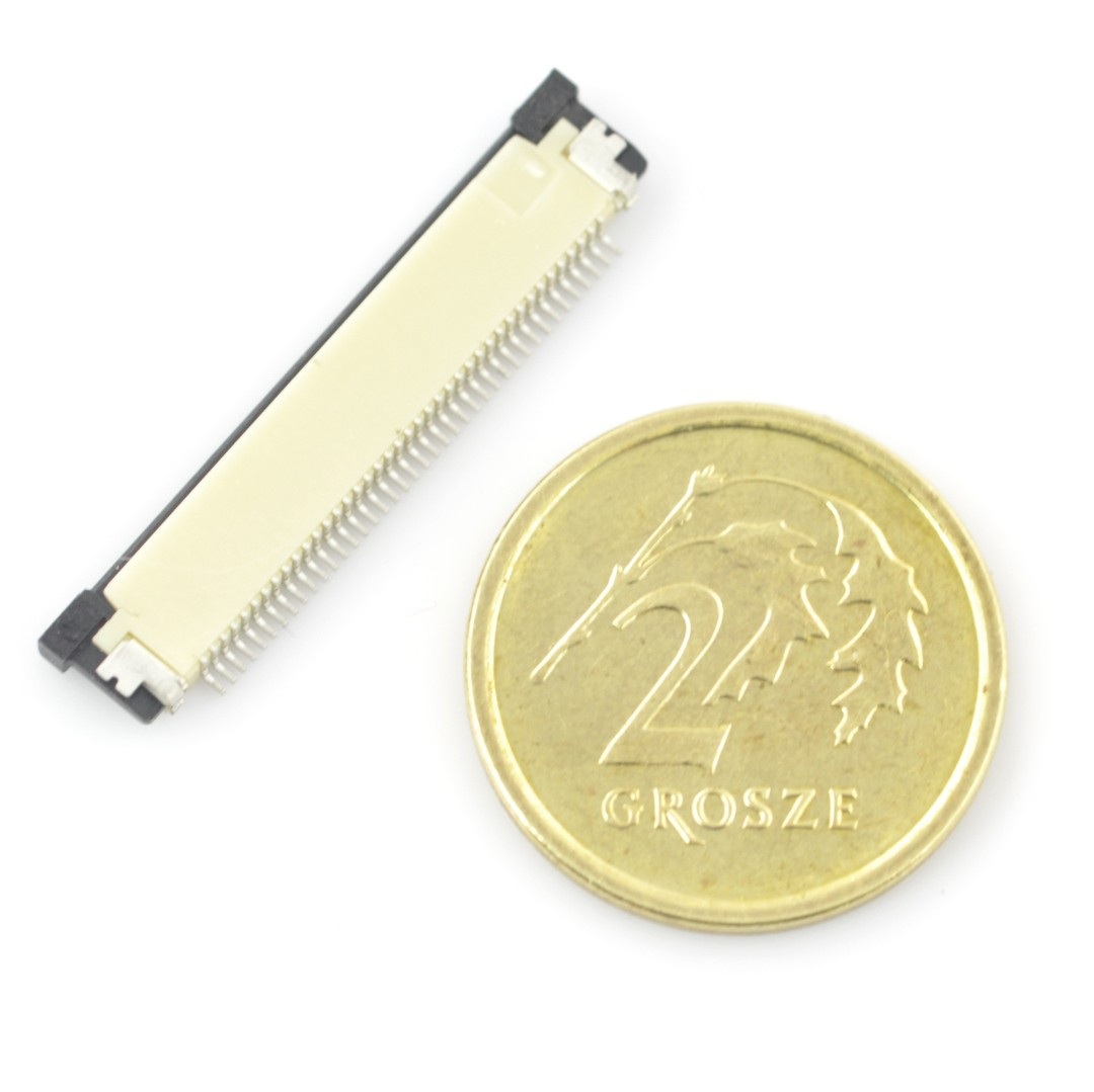 Złącze żeńskie ZIF, FFC/FPC, poziome 40 pin, raster 0,5 mm, górny kontakt