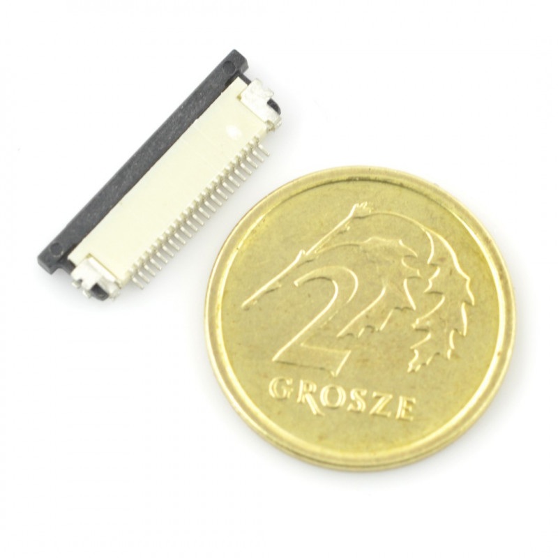 Złącze żeńskie ZIF, FFC/FPC, poziome 22 pin, raster 0,5 mm, dolny kontakt