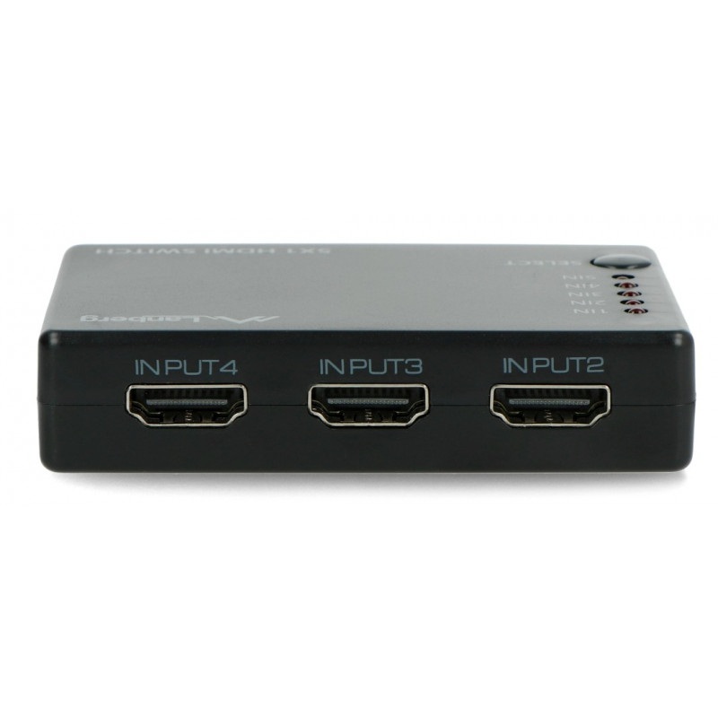 Przełącznik wideo - 5 portów HDMI  - z pilotem i odbiornikiem IR - port microUSB - Lanberg SWV-HDMI-0005