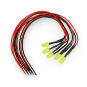 Dioda LED 5mm 12V z rezystorem i przewodem - żółta