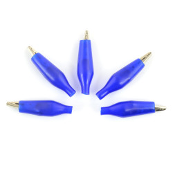 Złącze krokodylkowe 27mm niebieskie - 5 szt.