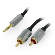 Przewód Kruger&Matz Jack 3,5mm - 2x RCA czarny - 1m