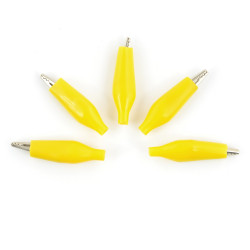 Złącze krokodylkowe 27mm żółte - 5 szt.