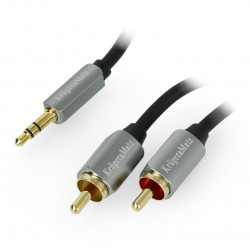 Przewód Kruger&Matz Jack 3,5mm - 2x RCA czarny - 1,8m