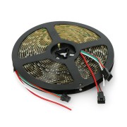 Pasek LED RGB WS2812B - cyfrowy, adresowany - IP65 60 LED/m, 18W/m, 5V - 5m - czarny