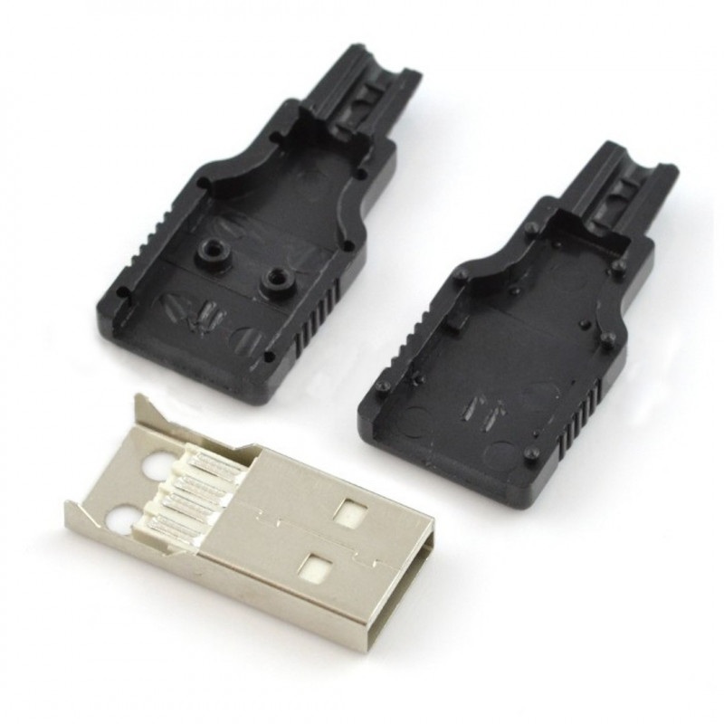 Wtyk USB typu A - na przewód plastikowy