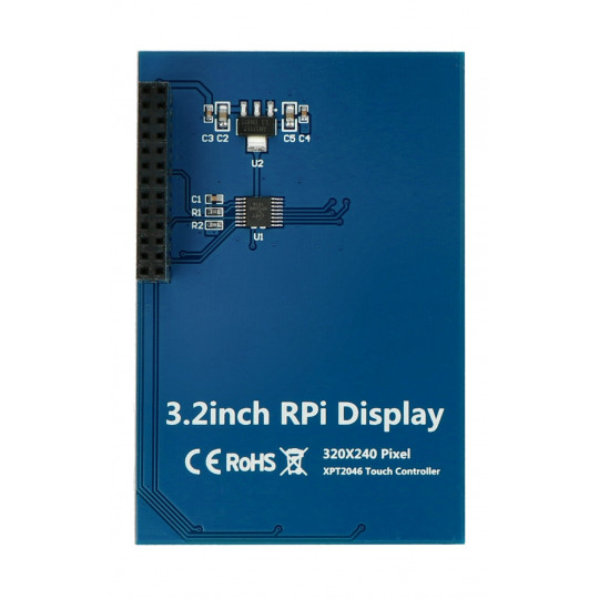 Сенсорний екран - резистивний LCD TFT 3.2'' 320x240px для Raspberry Pi 4B/3B+/3B - SPI GPIO