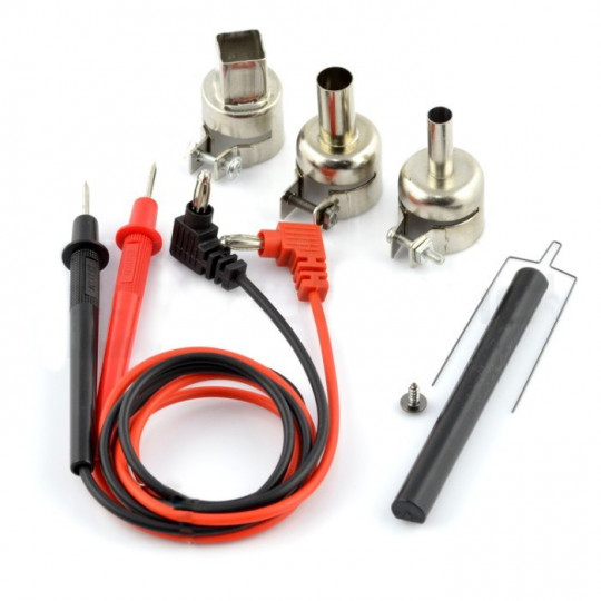 Паяльна станція 5-в-1 з термоповітряним наконечником + блок живлення 15 В/1 А WEP 853D з вентилятором у прасці