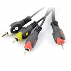 Przewód Jack 2.5 cztero-polowy 3 x RCA