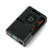 Obudowa do Raspberry Pi 4 z wentylatorem - czarna