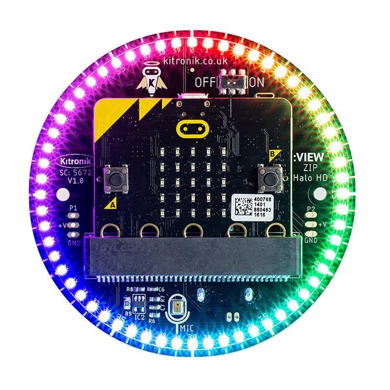 Pierścień LED RGB ZIP Halo HD dla BBC micro:bit - Kitronik 5672