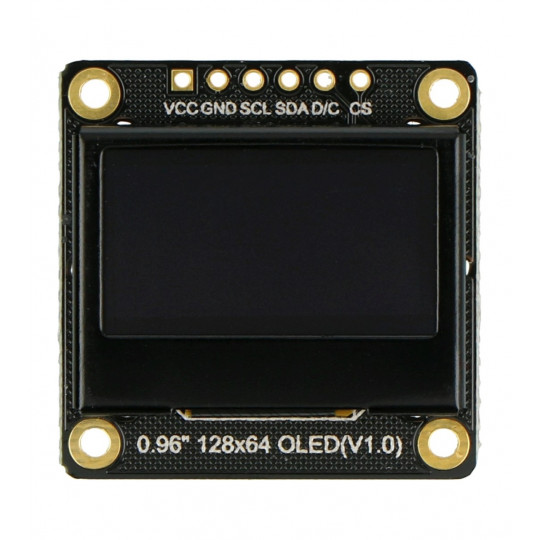 Монохромний графічний OLED-дисплей 0,96 дюйма 128x64 пікселів I2C/SPI - DFRobot DFR0650