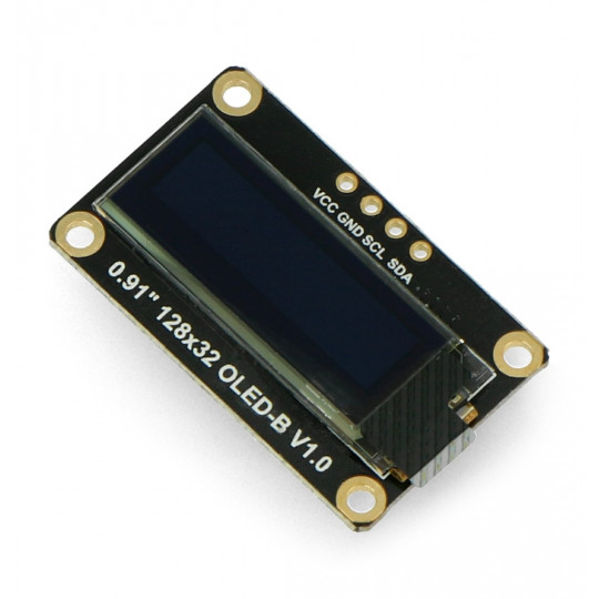 Монохромний графічний OLED-дисплей 0,91 дюйма, 128x32 пікселів, I2C - DFRobot DFR0648